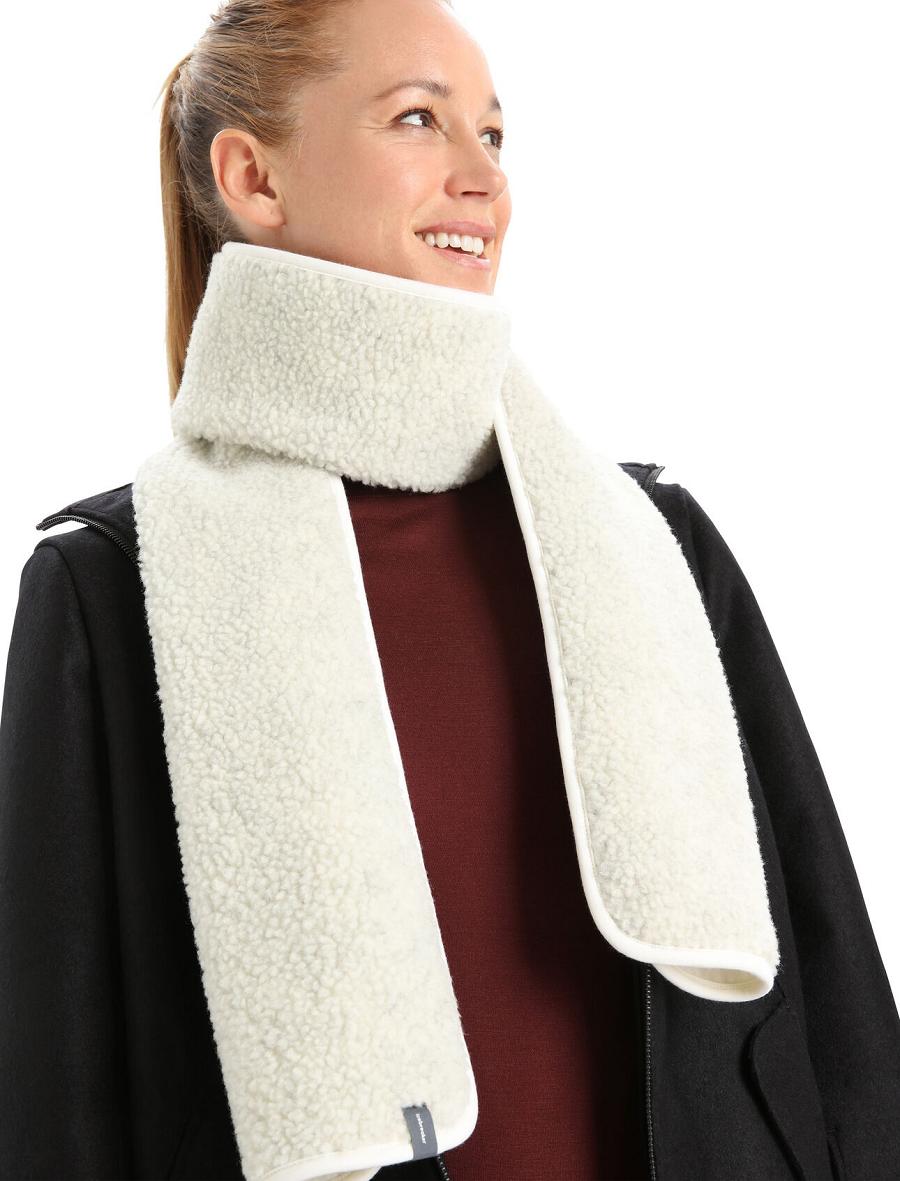 Echarpes Icebreaker Unisex RealFleece™ Merino High Pile Femme Blanche | FR 1452ZUTG